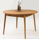 NordicStory Mesa de comedor redonda y extensible de madera maciza de roble &quot;Escandi 5&quot; 110-145 x 110 x 75 cm.