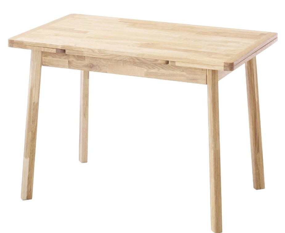 NordicStory Mesa extensible de comedor de madera maciza de roble &quot;Mini 1&quot; 110-170 x 65 x 77 (75) cm.