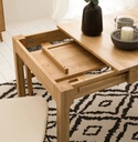 NordicStory Mesa extensible de comedor de madera maciza de roble &quot;Marsi&quot; 85-125 x 80 x 75 cm.