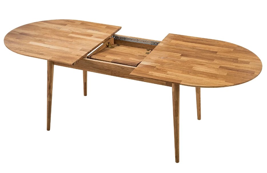 NordicStory Mesa de comedor ovalada y extensible de madera maciza de roble &quot;Escandi 2&quot;