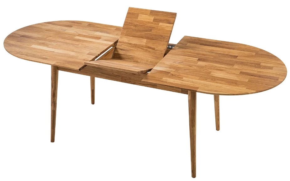 NordicStory Mesa de comedor ovalada y extensible de madera maciza de roble &quot;Escandi 2&quot;