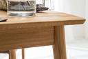 NordicStory Mesa de comedor rectangular y extensible de madera maciza de roble &quot;Escandi&quot;