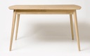 NordicStory Mesa de comedor rectangular y extensible de madera maciza de roble &quot;Escandi&quot;