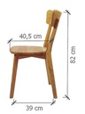 NordicStory Pack de 4 Sillas de Comedor de Madera Maciza de Roble Diana