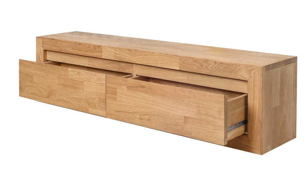 NordicStory consola aparador flotante de madera maciza de roble &quot;Sven&quot; 120  /  100 x 25 x 30 cm.