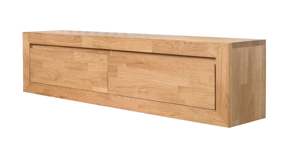 NordicStory consola aparador flotante de madera maciza de roble &quot;Sven&quot; 120  /  100 x 25 x 30 cm.