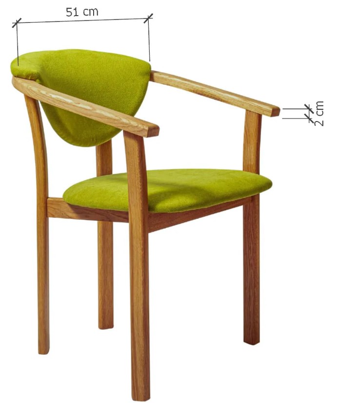 NordicStory Pack de 4 Sillas de Comedor Alexis, Estructura de Madera Maciza de Roble, Tapizado en Color Verde Vida