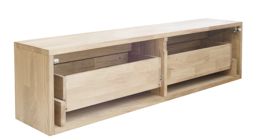 NordicStory consola aparador flotante de madera maciza de roble &quot;Sven&quot; 120  /  100 x 25 x 30 cm.