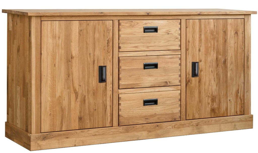 NordicStory Aparador Comoda rustica de madera maciza de roble &quot;Provance 2x3&quot; 175 x 48 x 84,5 cm.