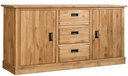 NordicStory Aparador Comoda rustica de madera maciza de roble &quot;Provance 2x3&quot; 175 x 48 x 84,5 cm.