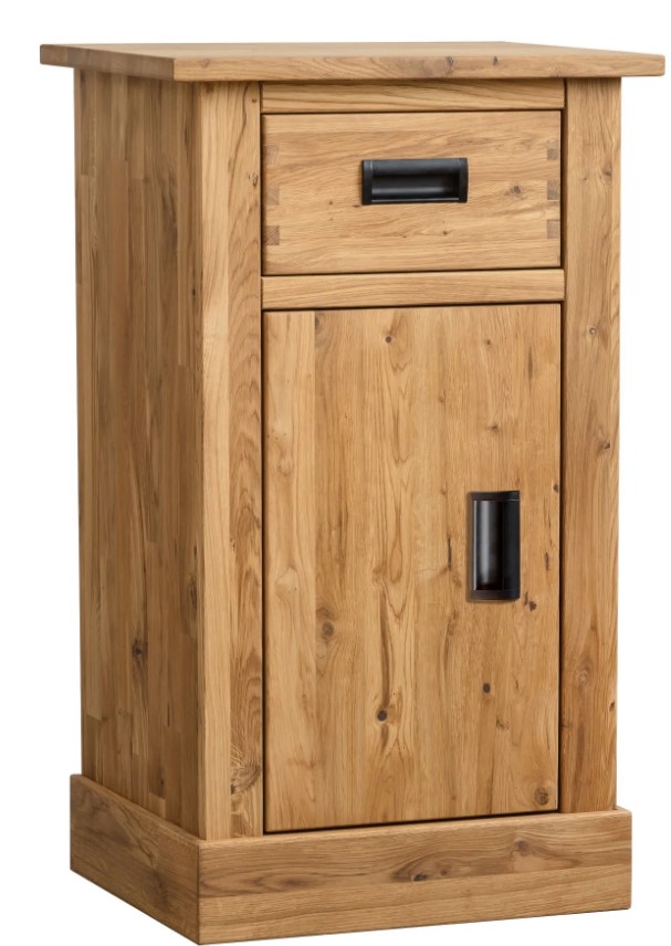 NordicStory Comoda cajonera rustica de madera maciza de roble &quot;Provance 1x1&quot; 50 x 42 x 84,5 cm.