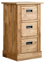 NordicStory Comoda cajonera rustica de madera maciza de roble &quot;Provance 3&quot; 50 x 42 x 84,5 cm.