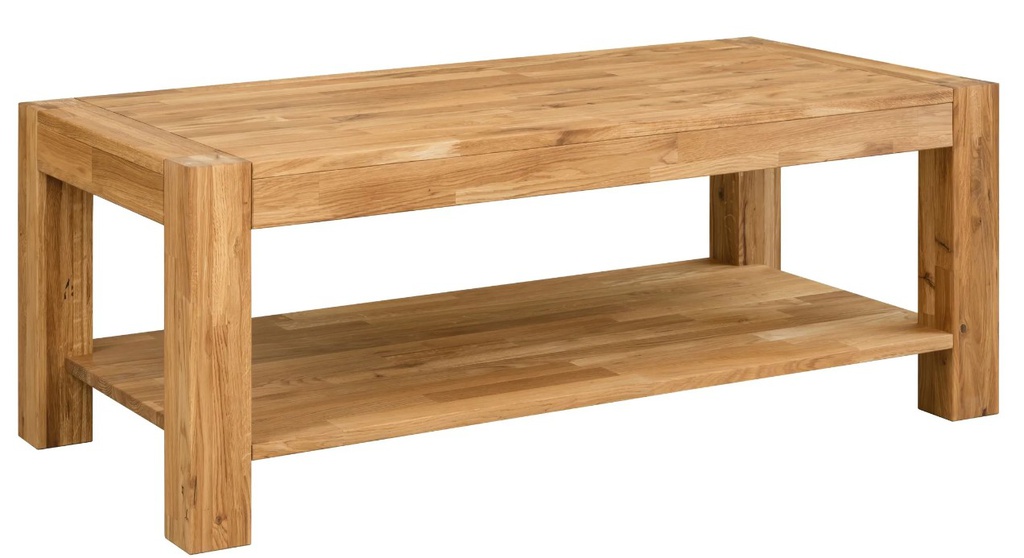 NordicStory Mesa de centro rustica de madera maciza de roble &quot;Provance&quot; 120 x 60 x 45 cm.