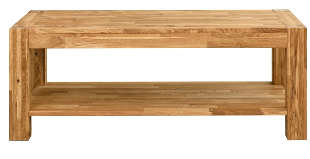 NordicStory Mesa de centro rustica de madera maciza de roble &quot;Provance&quot; 120 x 60 x 45 cm.