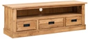 NordicStory Mueble de TV rustico de madera maciza de roble &quot;Provance 3&quot; 145 x 42 x 48 cm.