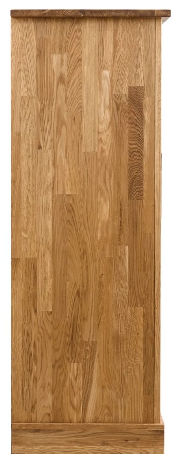 NordicStory Vitrina Armario rustico de madera maciza de roble &quot;Provance&quot; 128 x 48 x 135 cm.