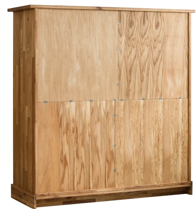 NordicStory Vitrina Armario rustico de madera maciza de roble &quot;Provance&quot; 128 x 48 x 135 cm.