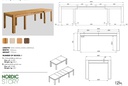 NordicStory Mesa extensible de comedor de madera maciza de roble &quot;XL&quot; 160-280 x 90 x 75 cm.