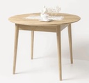 NordicStory Mesa redonda de comedor de madera maciza de roble &quot;Escandi 3&quot; 100 x 100 x 75 cm.