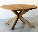 NordicStory Mesa de comedor redonda y extensible de madera maciza de roble &quot;Holger&quot;