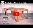 NordicStory Mesa extensible de comedor de madera maciza de roble &quot;XL&quot; 160-280 x 90 x 75 cm.