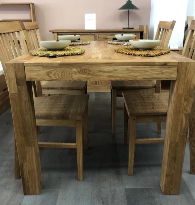 NordicStory Mesa de comedor extensible rustica de madera maciza de roble &quot;Provance&quot;