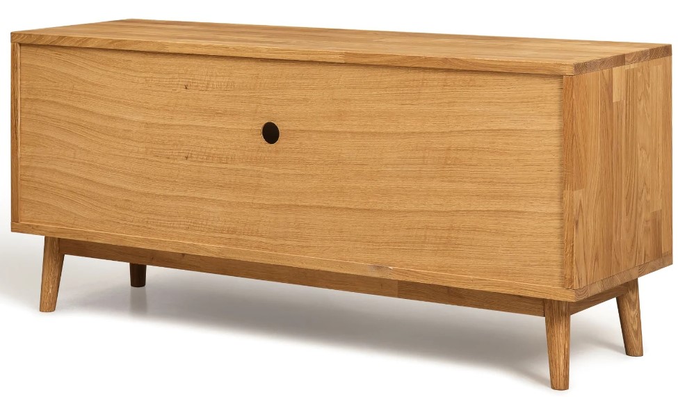 NordicStory Mueble de TV de madera maciza de roble &quot;Escandi 2&quot; 120 x 39 x 53,5 cm.