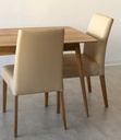 NordicStory Pack de Sillas de Comedor Malaga, Estructura de Madera Maciza de Roble, Tapizado en Color Beige