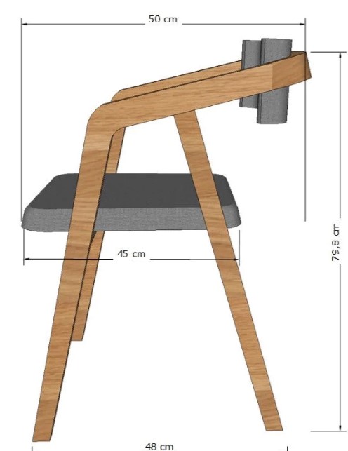 NordicStory Pack de Sillas de Comedor Soho, Estructura de Madera Maciza de Roble, Tapizado en Color