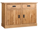 NordicStory Aparador Comoda rustica de madera maciza de roble &quot;Provance 2x2&quot; 123 x 48 x 84,5 cm.