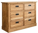 NordicStory Aparador Comoda rustica de madera maciza de roble &quot;Provance 6&quot; 120 x 42 x 84,5 cm.