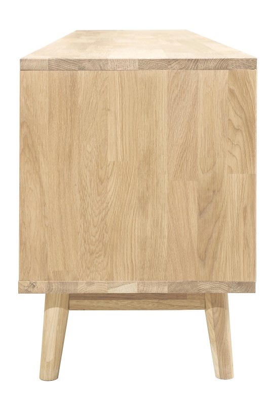 NordicStory Mueble de TV de madera maciza de roble &quot;Escandi&quot; 180 x 39 x 54 cm.