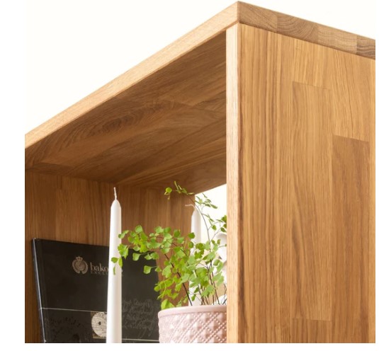 NordicStory Estanteria Libreria de madera maciza de roble &quot;Escandi 3&quot; 100 x 35 x 182.4 cm.