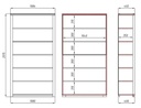 NordicStory Libreria Estanteria de pared de madera maciza de roble &quot;Elsa 1&quot; 108 x 40 x 201,5 cm.