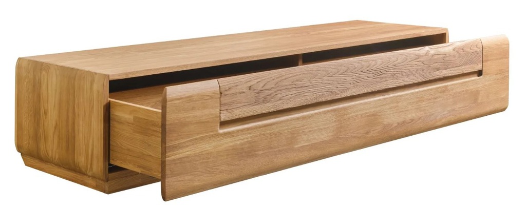 NordicStory Mueble de TV de madera maciza de roble &quot;Faina&quot; 180 x 53 x 36 cm.