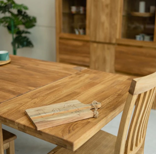 NordicStory Mesa extensible de comedor de madera maciza de roble &quot;Mauritz 1&quot;