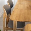 NordicStory Mesa extensible de comedor de madera maciza de roble &quot;France&quot; 120-160 x 80 x 75 cm.