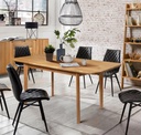 NordicStory Mesa extensible de comedor de madera maciza de roble &quot;France&quot; 120-160 x 80 x 75 cm.