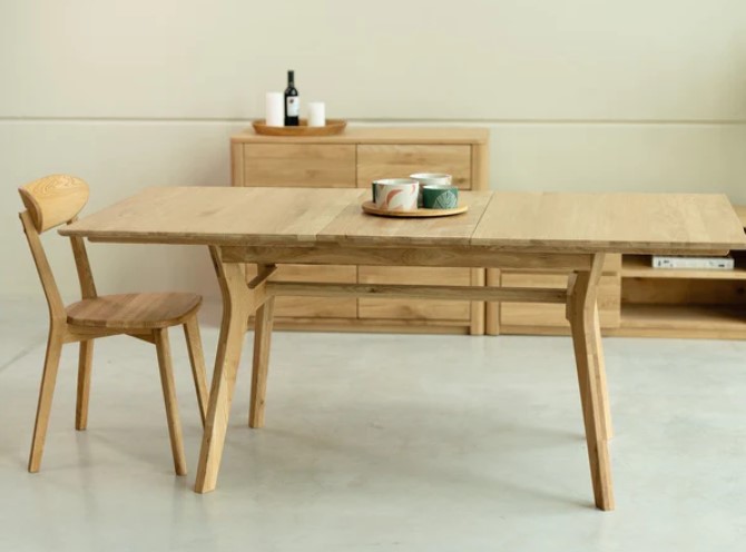 NordicStory Mesa extensible de comedor de madera maciza de roble &quot;Harold&quot;