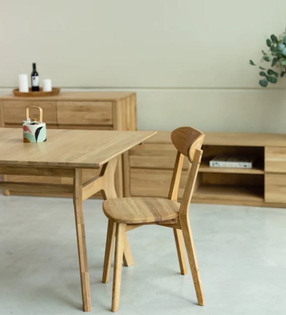 NordicStory Mesa extensible de comedor de madera maciza de roble &quot;Harold&quot;