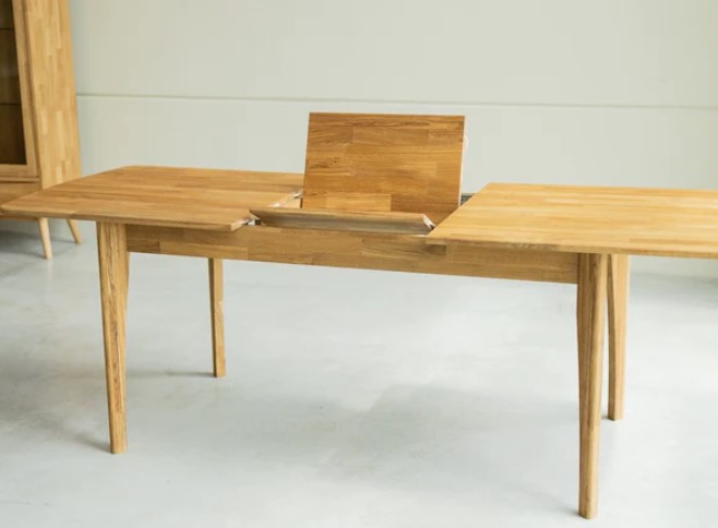 NordicStory Mesa extensible de comedor de madera maciza de roble &quot;Monty&quot;