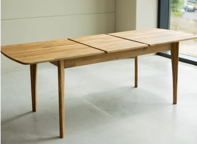 NordicStory Mesa extensible de comedor de madera maciza de roble &quot;Monty&quot;