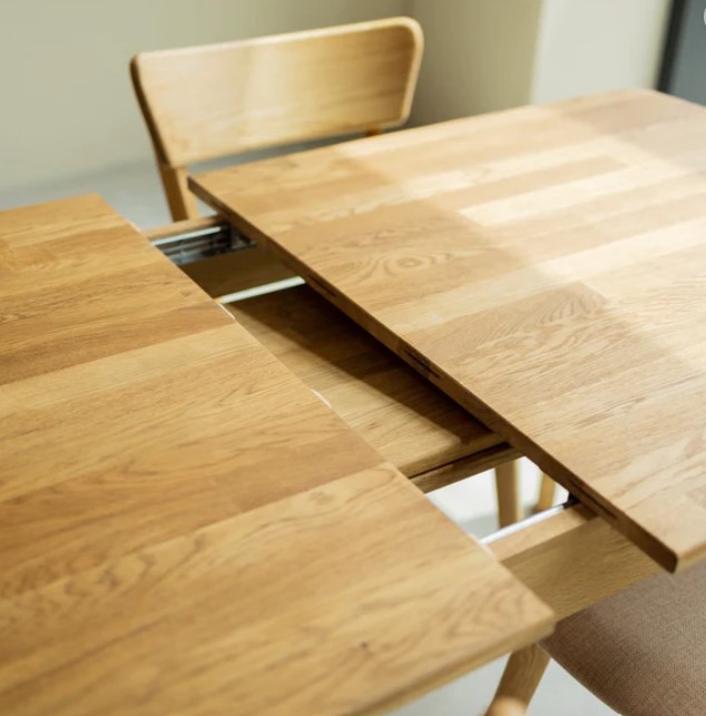 NordicStory Mesa extensible de comedor de madera maciza de roble &quot;Monty&quot;