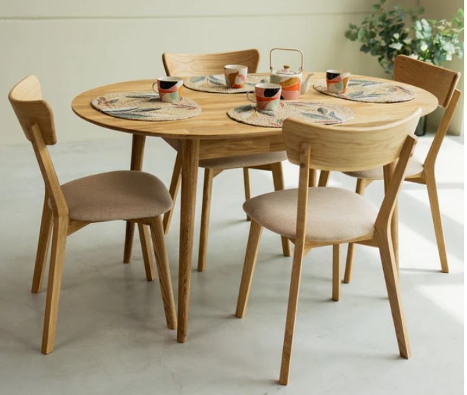 NordicStory Mesa de comedor ovalada y extensible de madera maciza de roble &quot;Escandi 2&quot;