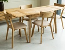 NordicStory Mesa extensible de comedor de madera maciza de roble &quot;Mini 1&quot; 110-170 x 65 x 77 (75) cm.