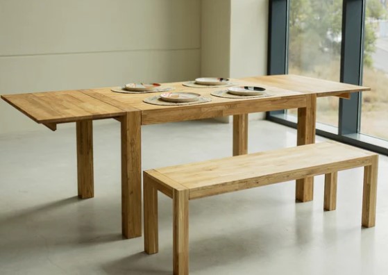 NordicStory Mesa de comedor extensible rustica de madera maciza de roble &quot;Provance&quot;