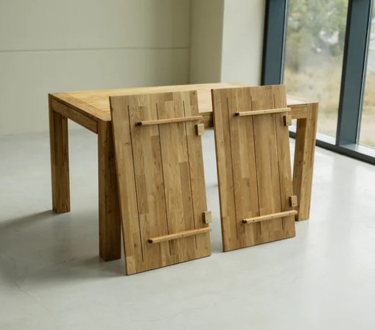 NordicStory Mesa de comedor extensible rustica de madera maciza de roble &quot;Provance&quot;