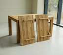 NordicStory Mesa de comedor extensible rustica de madera maciza de roble &quot;Provance&quot;