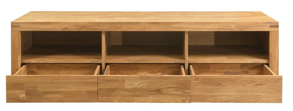 NordicStory Mueble de TV de madera maciza de roble &quot;Merle 1&quot; 175 x 55 x 50 cm.