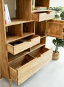 NordicStory Estanteria Libreria de madera maciza de roble &quot;Escandi 3&quot; 100 x 35 x 182.4 cm.